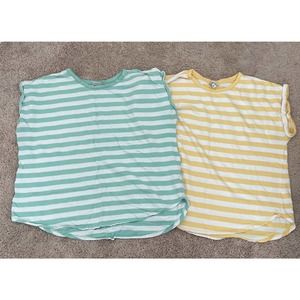 Striped short sleeve shirts
